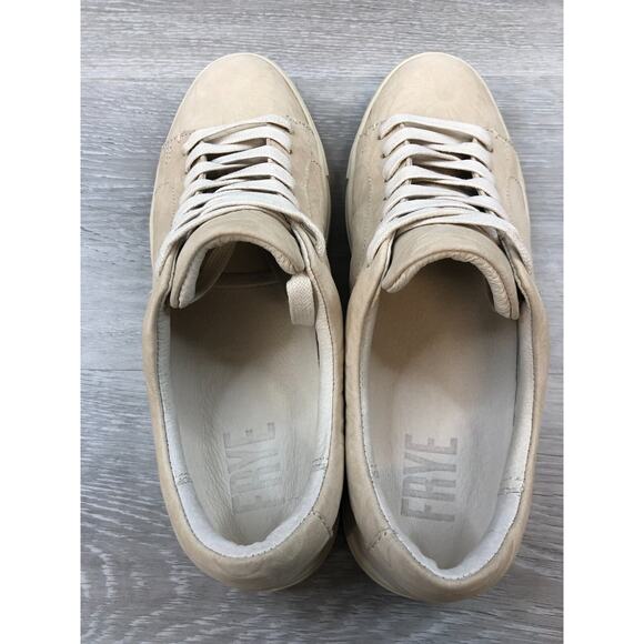 Frye Ivy Low FR40458-I Women 8.5M Beige Leather Floral LaceUp Casual SneakerShoe - Picture 6 of 9